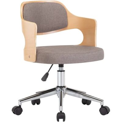 vidaXL Eetkamerstoel draaibaar taupe gebogen hout en stof - Eetkamerstoel vidaXL Eetkamerstoel draaibaar taupe gebogen hout en stof - Eetkamerstoel