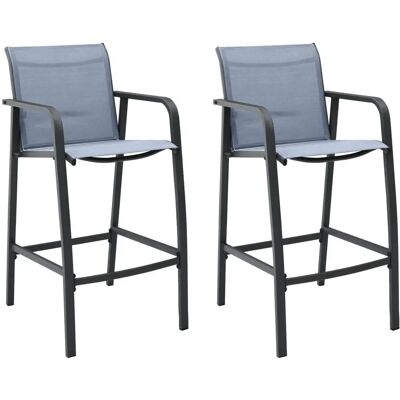 vidaXL Tuinbarstoelen Grijs Textilene - Outdoor Chair vidaXL Tuinbarstoelen Grijs Textilene - Outdoor Chair