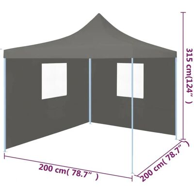 vidaXL Carpa plegable profesional con 2 paredes - 2×2m acero antracita vidaXL Carpa plegable profesional con 2 paredes - 2×2m acero antracita