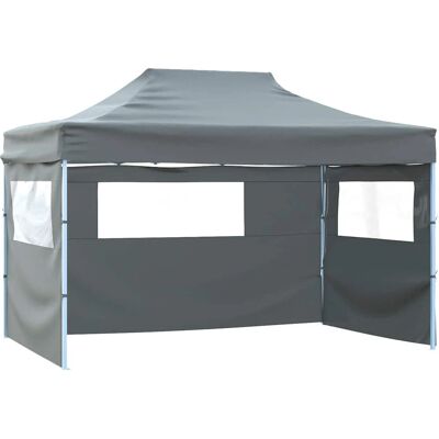 vidaXL Professionelle faltbare Partyzelt mit 4 Seitenwänden 3×4 m Stahl anthrazit vidaXL Professionelle faltbare Partyzelt mit 4 Seitenwänden 3×4 m Stahl anthrazit
