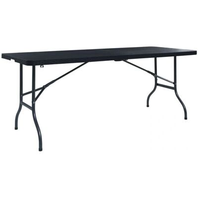 vidaXL Klapptisch für den Garten - 180x75x72 cm - Schwarz - Gartentisch vidaXL Klapptisch für den Garten - 180x75x72 cm - Schwarz - Gartentisch