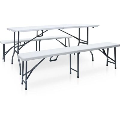Zestaw Stół Ogrodowy Vidaxl - Składany 180cm Stal i HDPE Meble Ogrodowe Zestaw Stół Ogrodowy Vidaxl - Składany 180cm Stal i HDPE Meble Ogrodowe