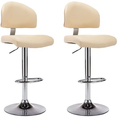 VidaXL 249658 Verstellbarer Hocker - Set aus 2 - Creme VidaXL 249658 Verstellbarer Hocker - Set aus 2 - Creme