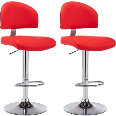 vidaXL Verstellbare Barhocker - 2 Stück, Rot vidaXL Verstellbare Barhocker - 2 Stück, Rot