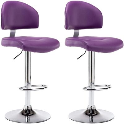 Set di Sgabelli da Cucina in Similpelle Viola - VidaXL Set di Sgabelli da Cucina in Similpelle Viola - VidaXL