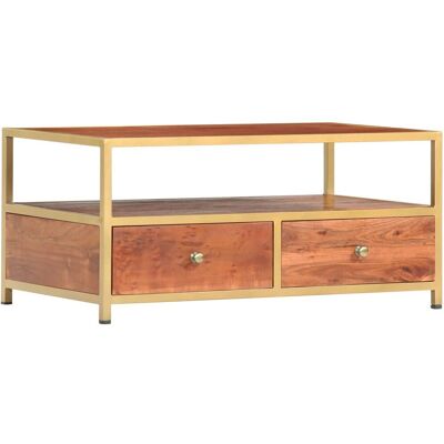vidaXL Salontafel 90x50x40 cm Massief acaciahout - Salontafel vidaXL Salontafel 90x50x40 cm Massief acaciahout - Salontafel