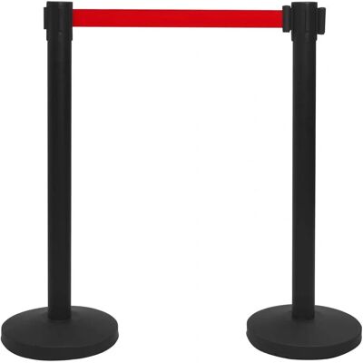 vidaXL Barriera di aeroporto in acciaio nero - Controllo folla vidaXL Barriera di aeroporto in acciaio nero - Controllo folla