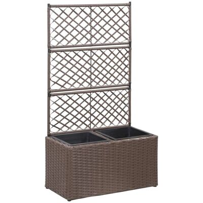 vidaXL Hochbeet mit Rankgitter 2 Töpfe - Gartendeko vidaXL Hochbeet mit Rankgitter 2 Töpfe - Gartendeko