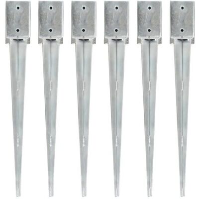vidaXL Havepinde - 6 stk - 9x9x75cm - Zinkbelagt stål - Sølv vidaXL Havepinde - 6 stk - 9x9x75cm - Zinkbelagt stål - Sølv