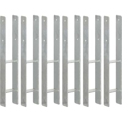 vidaXL Zaunanker 6 St. Silber 9x6x60 cm Verzinkter Stahl - Zaunanker vidaXL Zaunanker 6 St. Silber 9x6x60 cm Verzinkter Stahl - Zaunanker