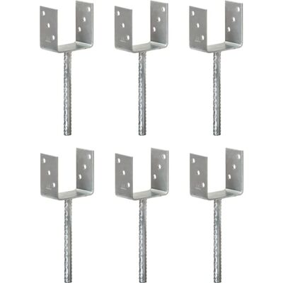 vidaXL Stolpeunderstøttelser - 6 stk, Sølv, 10×6×30 cm - Post Supports vidaXL Stolpeunderstøttelser - 6 stk, Sølv, 10×6×30 cm - Post Supports