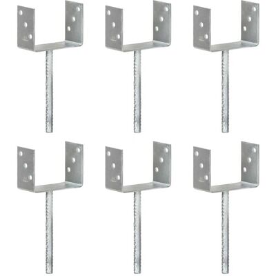 vidaXL Pfostenträger 6 Stk. Silbern 14×6×30 cm Verzinkter Stahl - Zaunanker vidaXL Pfostenträger 6 Stk. Silbern 14×6×30 cm Verzinkter Stahl - Zaunanker