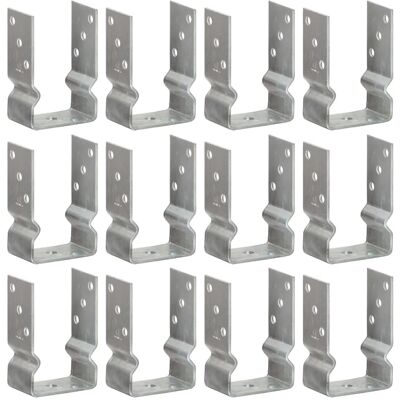 vidaXL Stolpesupport - Galvaniseret stål - Sølv - 9×6×15 cm vidaXL Stolpesupport - Galvaniseret stål - Sølv - 9×6×15 cm