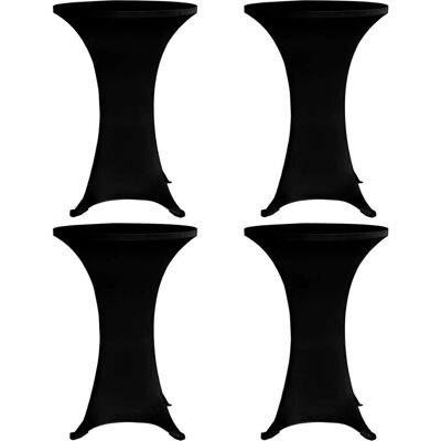 vidaXL 4x Rivestimenti per Tavoli Sulla Altezza - Ø80cm Nero Elasticizzato per Festa vidaXL 4x Rivestimenti per Tavoli Sulla Altezza - Ø80cm Nero Elasticizzato per Festa