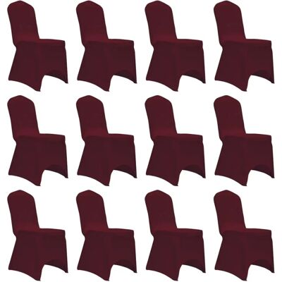 vidaXL Burgundy Stretch Chair Cover Set - 12 Pieces vidaXL Burgundy Stretch Chair Cover Set - 12 Pieces