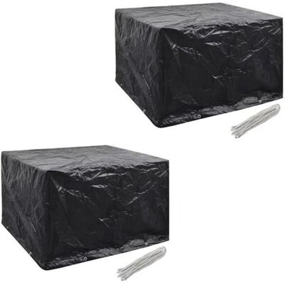 vidaXL Capas para móveis de jardim 2 pçs. Polirattan Preto - Capas para móveis de jardim vidaXL Capas para móveis de jardim 2 pçs. Polirattan Preto - Capas para móveis de jardim