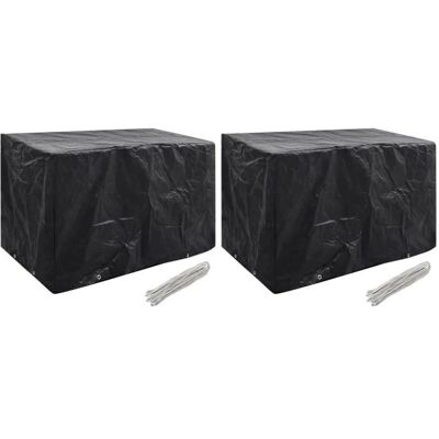 vidaXL Gartencover 2 Stück - 140x70x90 cm, Schwarz vidaXL Gartencover 2 Stück - 140x70x90 cm, Schwarz