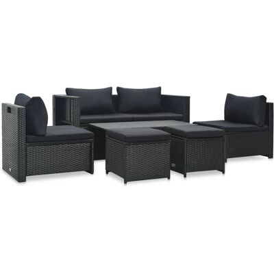 VidaXL Gartenmöbel-Set - Wetterfestes PE-Rattan, Stapelbar, 6 Plätze VidaXL Gartenmöbel-Set - Wetterfestes PE-Rattan, Stapelbar, 6 Plätze