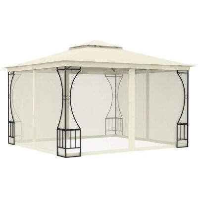 Gazebo de jardin vidaXL avec filets 300cm crème Tente extérieure Gazebo de jardin vidaXL avec filets 300cm crème Tente extérieure