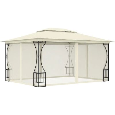 vidaXL Pawilon z Siatką 300x400x265 cm Kremowy - Altana vidaXL Pawilon z Siatką 300x400x265 cm Kremowy - Altana