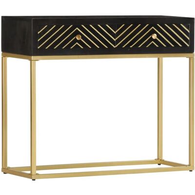 VidaXL 286518 Moderner Mangoholz Sideboard - Schwarz & Gold - Wohnzimmermöbel VidaXL 286518 Moderner Mangoholz Sideboard - Schwarz & Gold - Wohnzimmermöbel