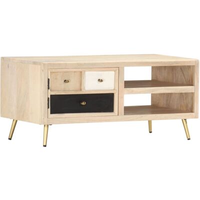 vidaXL Couchtisch 90x45x40 cm Massives Mango Holz - Beistelltisch vidaXL Couchtisch 90x45x40 cm Massives Mango Holz - Beistelltisch