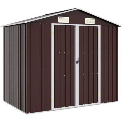 vidaXL Gartenhaus Braun Verzinkter Stahl Außengerätehaus Schrank vidaXL Gartenhaus Braun Verzinkter Stahl Außengerätehaus Schrank