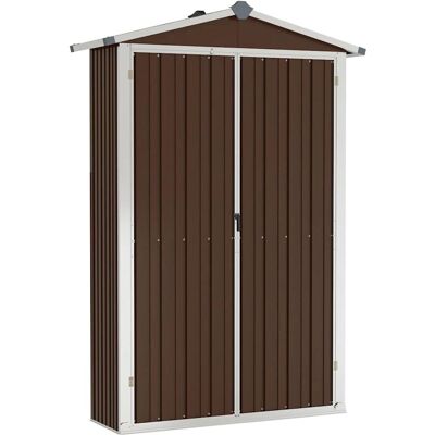 vidaXL Gartenhaus Braun Galvanisiertes Stahl - Gartenschuppen vidaXL Gartenhaus Braun Galvanisiertes Stahl - Gartenschuppen