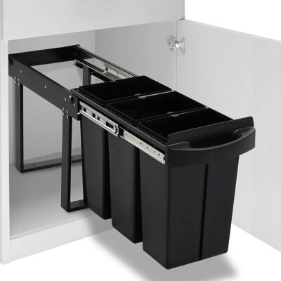 vidaXL Abfallbehälter - Soft-Close 36 L Schwarz Küchenschrank vidaXL Abfallbehälter - Soft-Close 36 L Schwarz Küchenschrank
