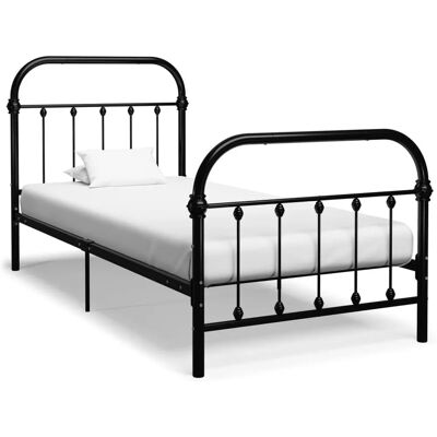 vidaXL Bettrahmen Schwarz Metall 90×200 cm vidaXL Bettrahmen Schwarz Metall 90×200 cm