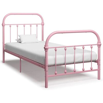 vidaXL Bettgestell Pink Metall 90×200 cm - Bettgestell vidaXL Bettgestell Pink Metall 90×200 cm - Bettgestell
