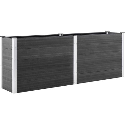 vidaXL Garten Hochbeet 250x100x91 cm WPC Grau - Hochbeet vidaXL Garten Hochbeet 250x100x91 cm WPC Grau - Hochbeet