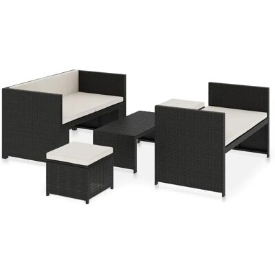 Ensemble de mobilier de jardin VidaXL - 5 pièces avec coussins - Publicité Ensemble de mobilier de jardin VidaXL - 5 pièces avec coussins - Publicité
