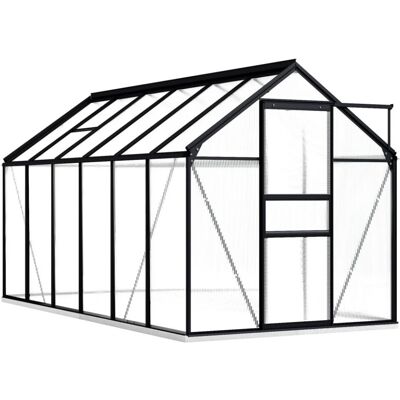 Serre vidaXL avec cadre de base en aluminium anthracite 7,03 m² - Serre Serre vidaXL avec cadre de base en aluminium anthracite 7,03 m² - Serre