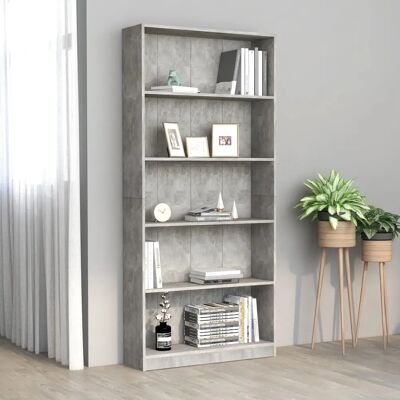 bibliothèque à 5 niveaux vidaXL Gris Ciment - Bibliothèque - Publicité bibliothèque à 5 niveaux vidaXL Gris Ciment - Bibliothèque - Publicité