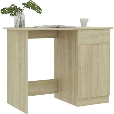 vidaXL Sonoma Eichen Schreibtisch - Kompakter Studien Tisch vidaXL Sonoma Eichen Schreibtisch - Kompakter Studien Tisch