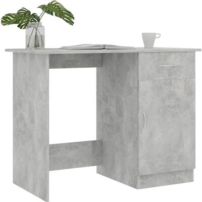 vidaXL Schreibtisch Beton Grau - Holzwerkstoff - 100x50x76 cm - Tisch vidaXL Schreibtisch Beton Grau - Holzwerkstoff - 100x50x76 cm - Tisch