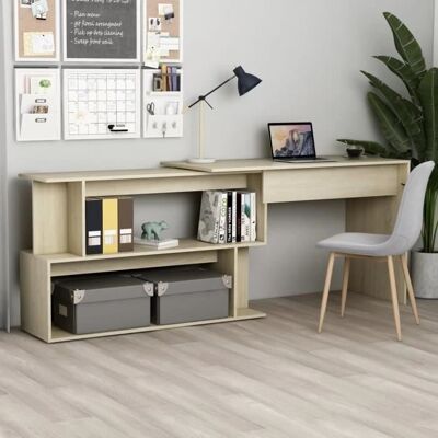 vidaXL Eckschreibtisch Sonoma Eiche - Drehbar, Verstellbar, 200x50x76 cm vidaXL Eckschreibtisch Sonoma Eiche - Drehbar, Verstellbar, 200x50x76 cm