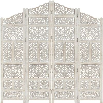 vidaXL Paravento in Legno di Mango Intagliato a Mano 4 Pannelli - 160cm vidaXL Paravento in Legno di Mango Intagliato a Mano 4 Pannelli - 160cm