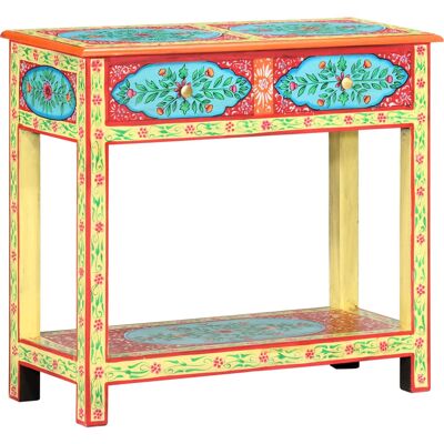 VidaXL Mango Hout Console Tafel - Retro, Handgeschilderd - 80x35x75cm VidaXL Mango Hout Console Tafel - Retro, Handgeschilderd - 80x35x75cm
