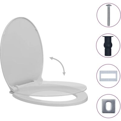 vidaXL Absenkbare WC-Sitz Schnellverschluss Hellgrau - WC-Sitz vidaXL Absenkbare WC-Sitz Schnellverschluss Hellgrau - WC-Sitz
