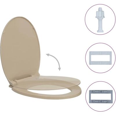 vidaXL Toilettbrille Beige Oval Soft-close vidaXL Toilettbrille Beige Oval Soft-close