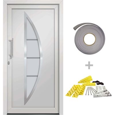 vidaXL Voordeur Wit 108x208 cm - Front Door vidaXL Voordeur Wit 108x208 cm - Front Door