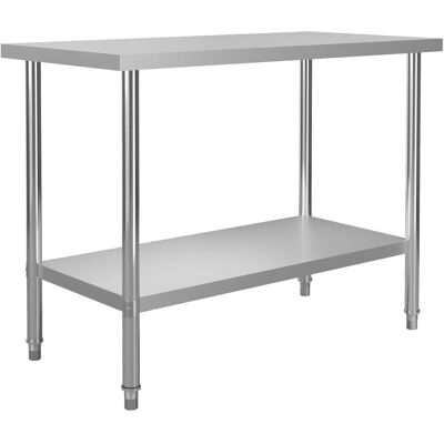 vidaXL 120x85cm Stainless Steel Kitchen Work Table vidaXL 120x85cm Stainless Steel Kitchen Work Table