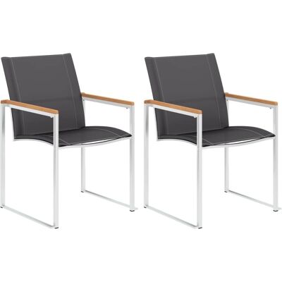 MAISONCHIC Sedie da Giardino in Teak - Set da 2 Impilabili MAISONCHIC Sedie da Giardino in Teak - Set da 2 Impilabili