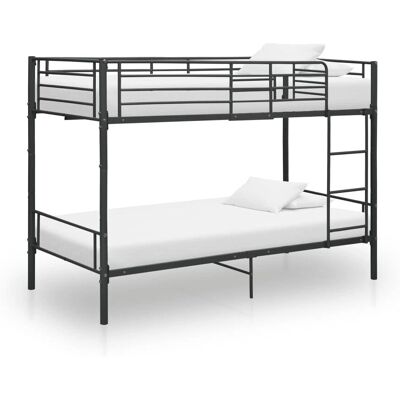 vidaXL Etagenbett Schwarz Metall 90x200 cm - Etagenbett vidaXL Etagenbett Schwarz Metall 90x200 cm - Etagenbett