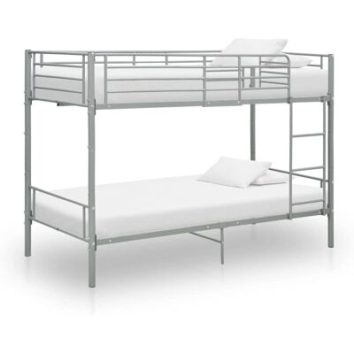 vidaXL Kerrossänky harmaa metalli 90x200cm - Sänky vidaXL Kerrossänky harmaa metalli 90x200cm - Sänky