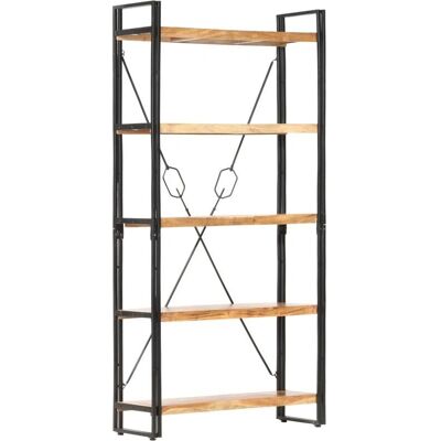 Estantería de madera maciza de acacia con 5 niveles - Estantería industrial Estantería de madera maciza de acacia con 5 niveles - Estantería industrial