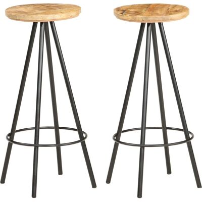 vidaXL 286614 Braune Industrielle 2er Mango Hocker vidaXL 286614 Braune Industrielle 2er Mango Hocker
