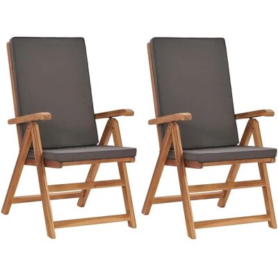Sæt Teak Have Stole med Justerbar Ryglæn Sæt Teak Have Stole med Justerbar Ryglæn